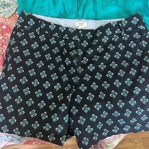 Crown & Ivy Green and Blue Bermuda Shorts Casual Style